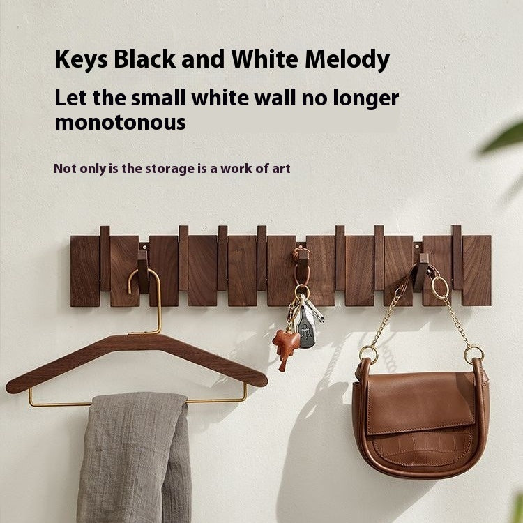 Solid Wood Wall Hook – Punch-Free Key & Clothes Hanger