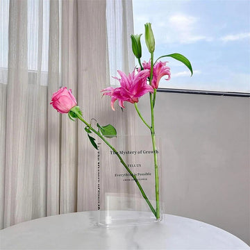 Clear Glass Flower Vase – Modern Transparent Decorative Vase
