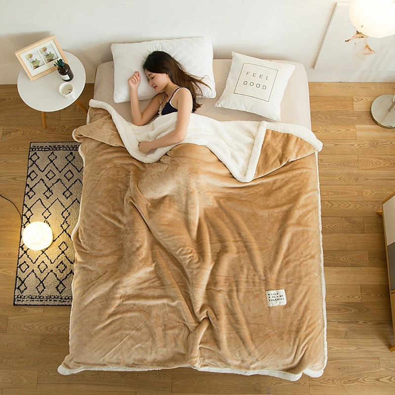 Pure Color Fleece Blanket – Soft Cozy Throw