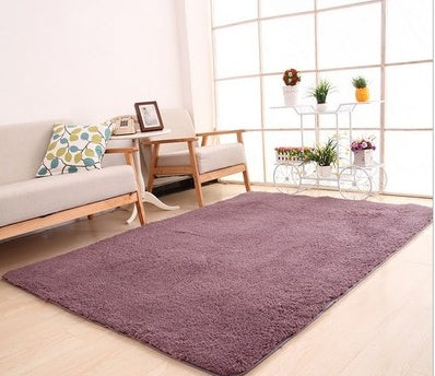 Fluffy White Area Rug – Soft Solid Carpet for Home & Bedroom
