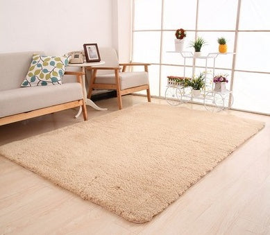 Fluffy White Area Rug – Soft Solid Carpet for Home & Bedroom
