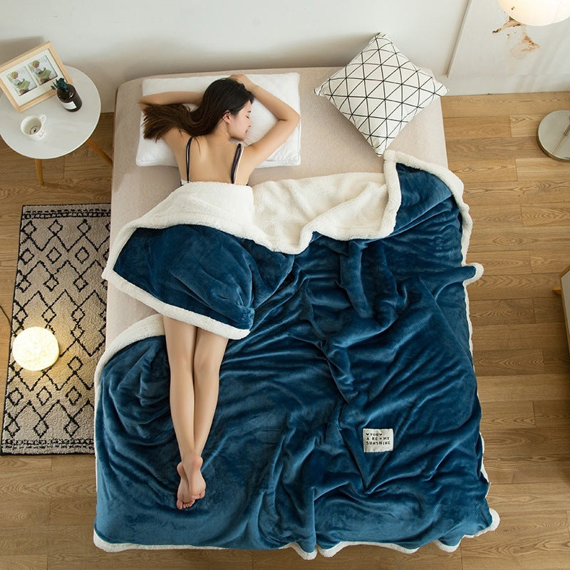 Pure Color Fleece Blanket – Soft Cozy Throw