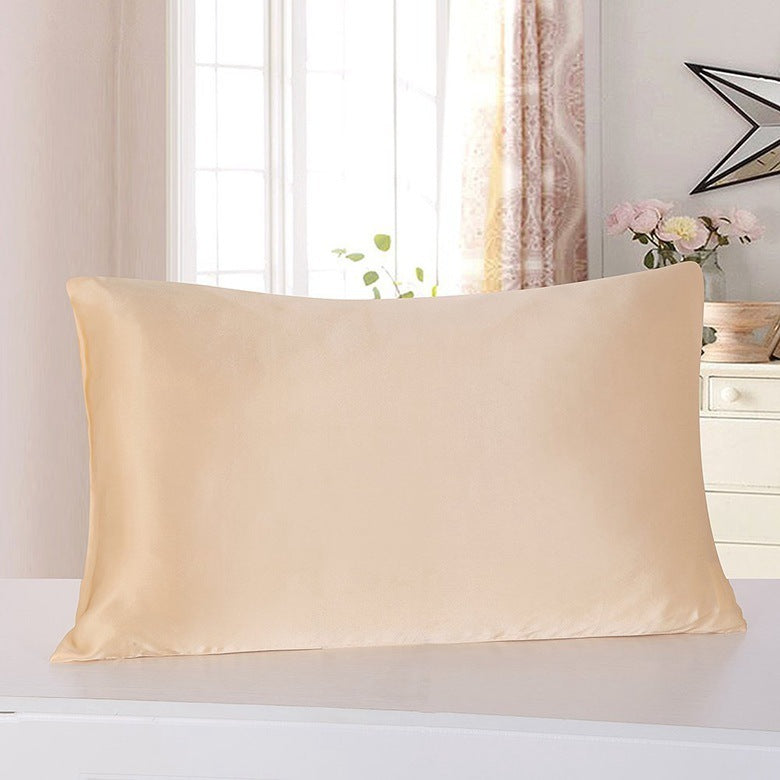 Satin Silk Pillowcase – Solid Color Ice Silk Single Pillow Cover
