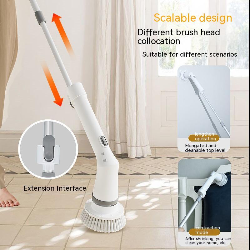 Electric Telescopic Scrubber – Long Handle Multifunction Cleaning Brush