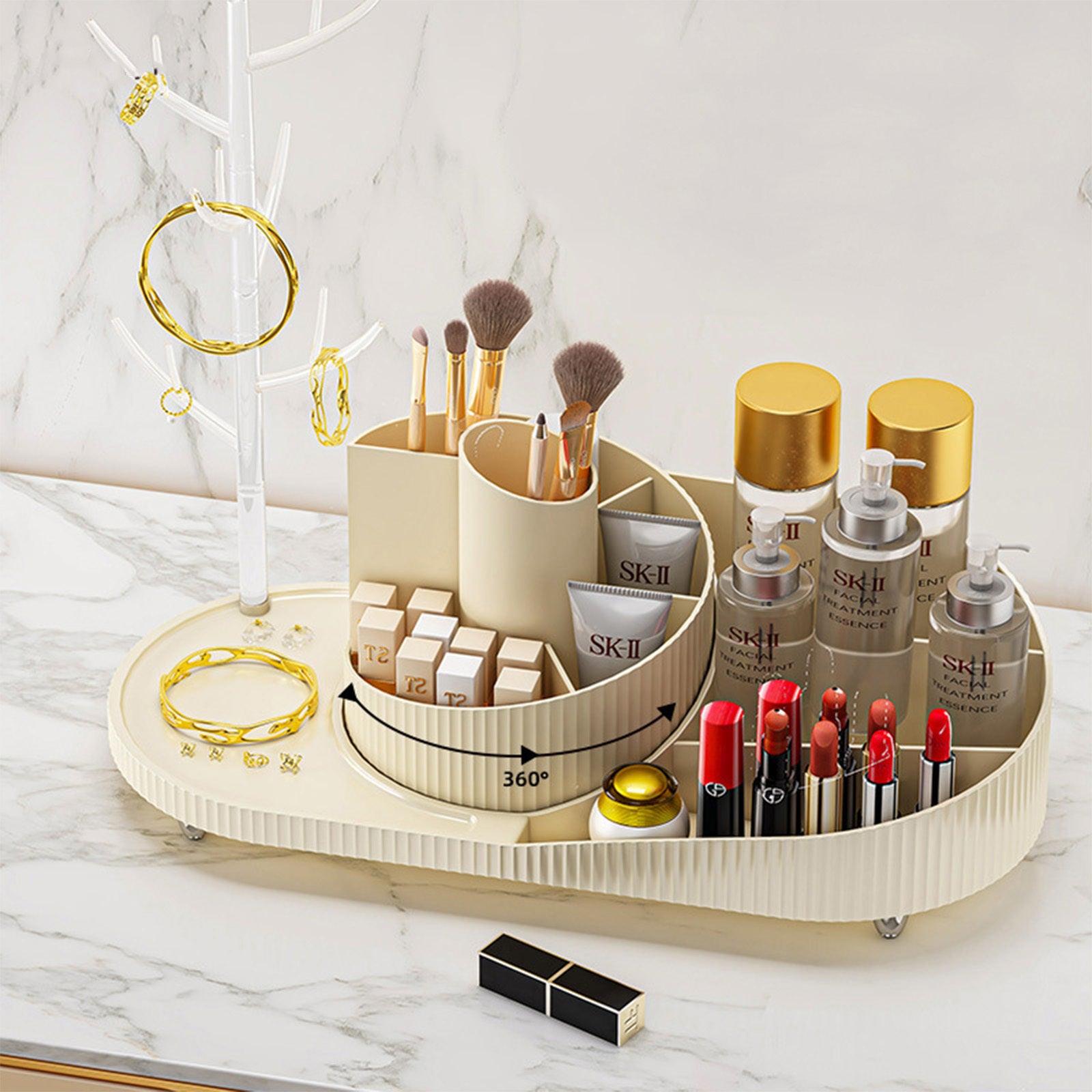 Rotating Makeup Organizer – Jewelry Storage Holder
