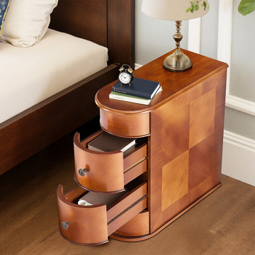 Vintage Side Table with Drawers | Bedroom Nightstand with Extra Storage - Maple Hollow Co.