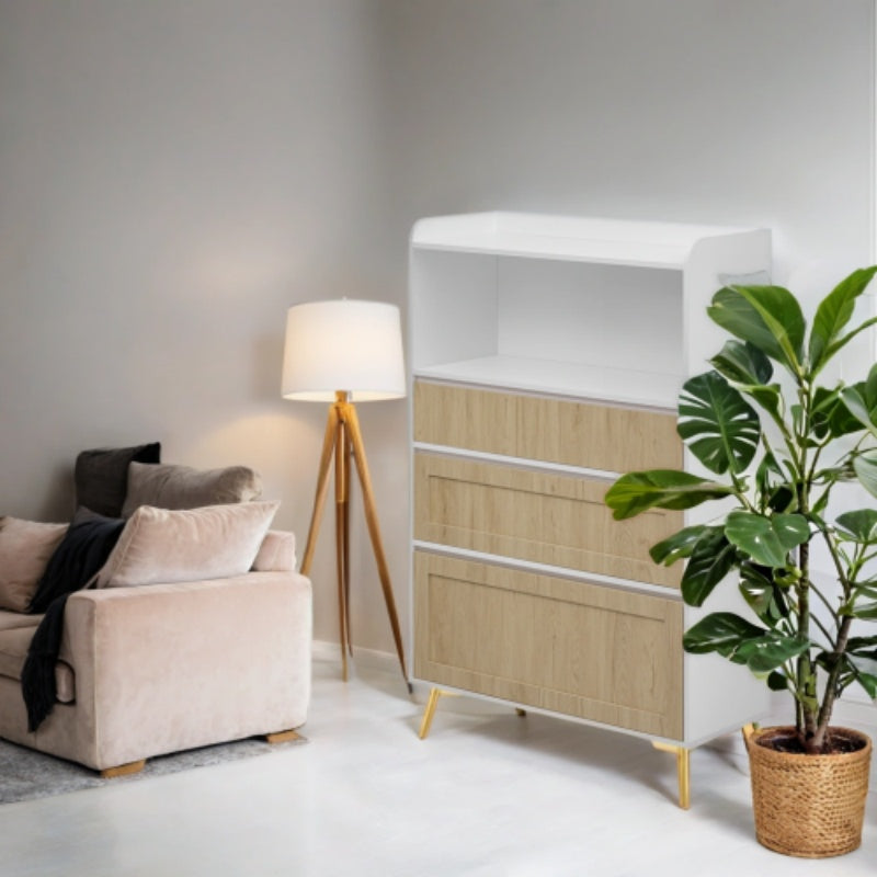 White Solid-Wood Frame 3-Drawer Storage Cabinet - Maple Hollow Co.