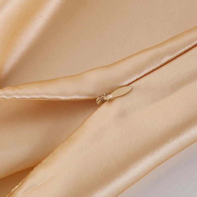Satin Silk Pillowcase – Solid Color Ice Silk Single Pillow Cover