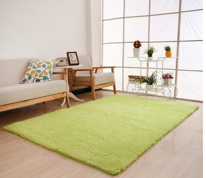 Fluffy White Area Rug – Soft Solid Carpet for Home & Bedroom
