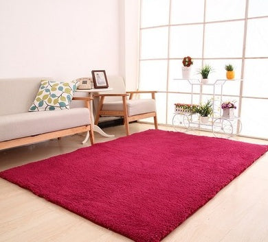 Fluffy White Area Rug – Soft Solid Carpet for Home & Bedroom
