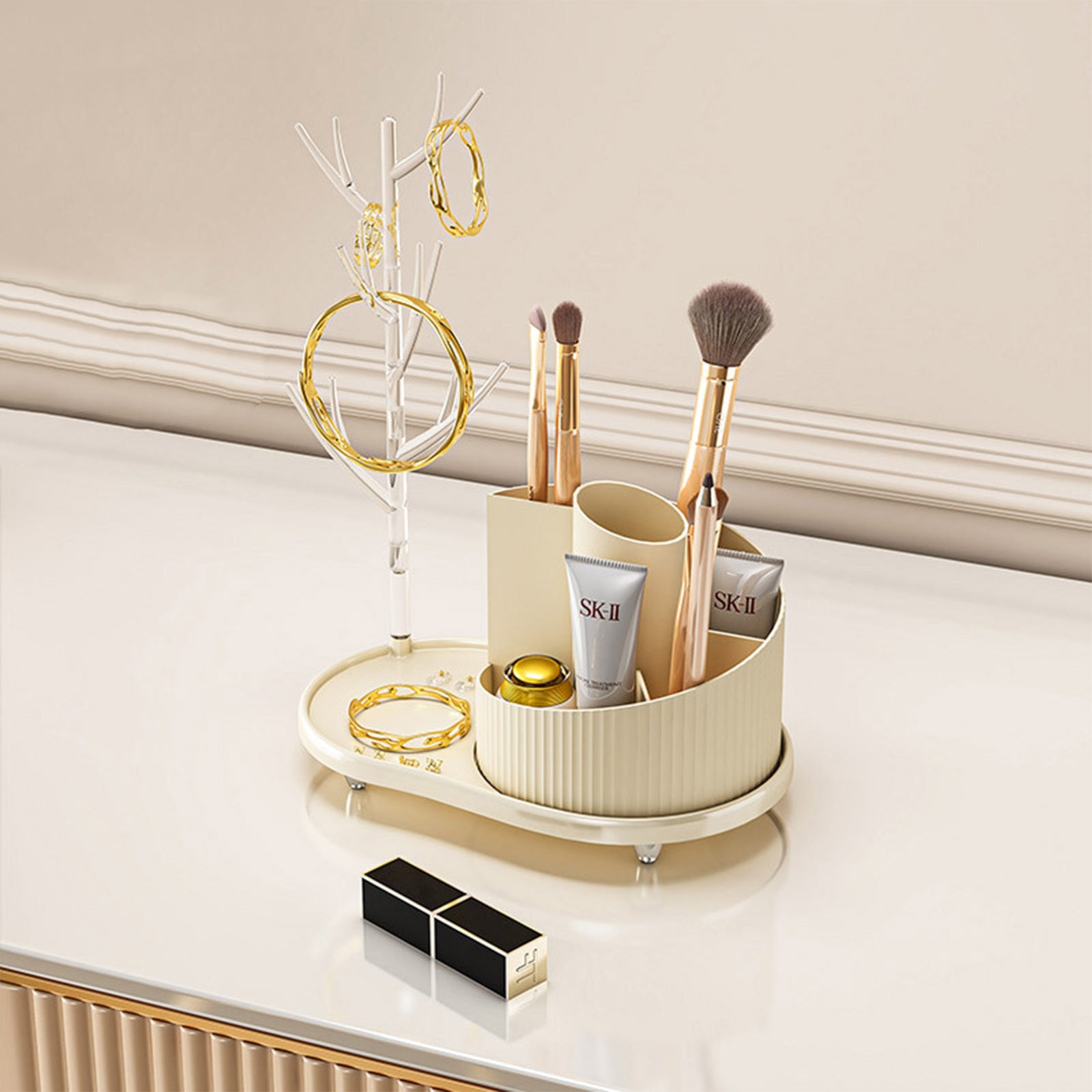 Rotating Makeup Organizer – Jewelry Storage Holder
