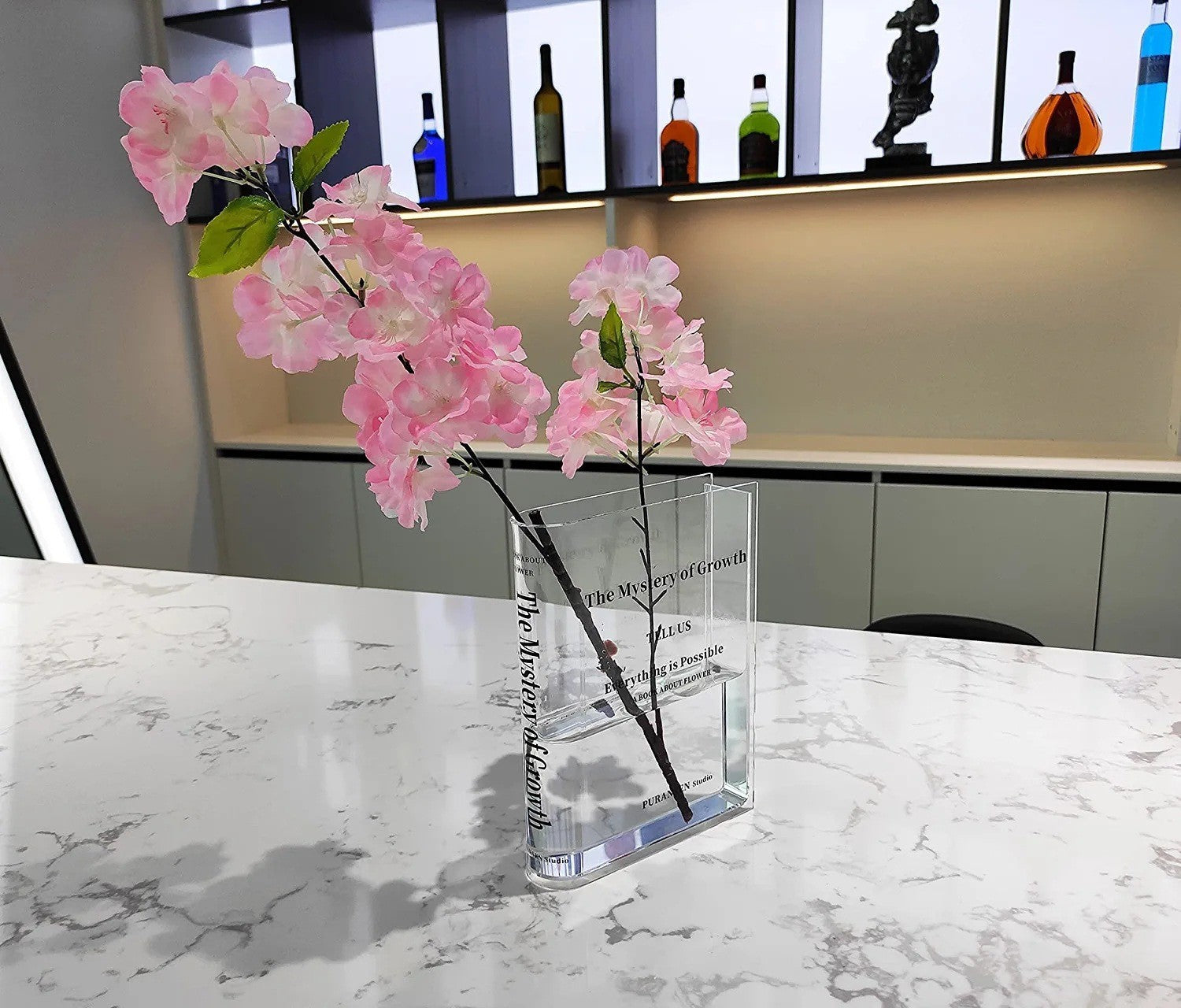 Clear Glass Flower Vase – Modern Transparent Decorative Vase
