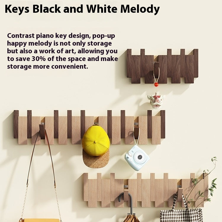 Solid Wood Wall Hook – Punch-Free Key & Clothes Hanger