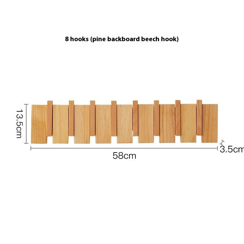 Solid Wood Wall Hook – Punch-Free Key & Clothes Hanger