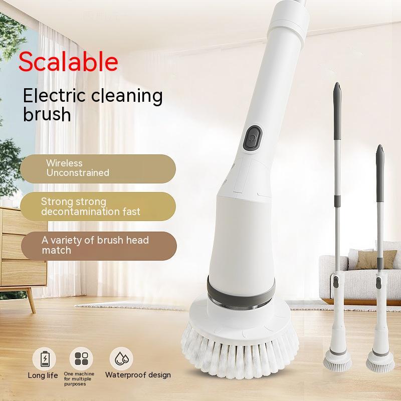 Electric Telescopic Scrubber – Long Handle Multifunction Cleaning Brush