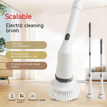 Electric Telescopic Scrubber – Long Handle Multifunction Cleaning Brush