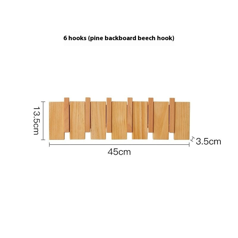 Solid Wood Wall Hook – Punch-Free Key & Clothes Hanger