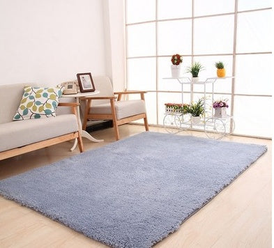 Fluffy White Area Rug – Soft Solid Carpet for Home & Bedroom
