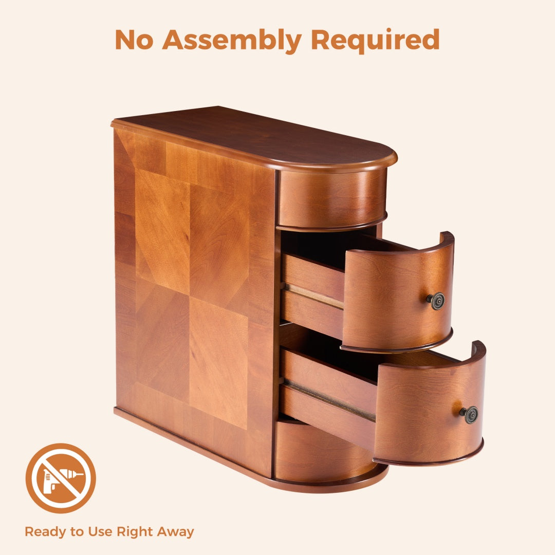 Vintage Side Table with Drawers | Bedroom Nightstand with Extra Storage - Maple Hollow Co.