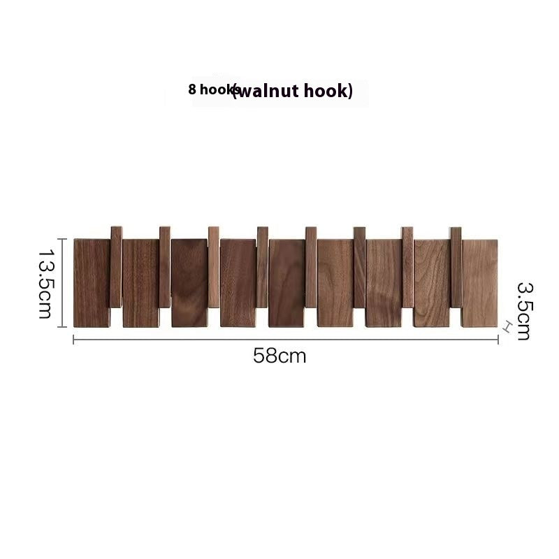 Solid Wood Wall Hook – Punch-Free Key & Clothes Hanger