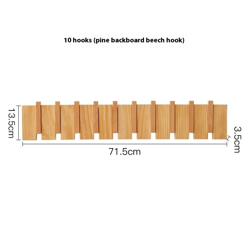 Solid Wood Wall Hook – Punch-Free Key & Clothes Hanger