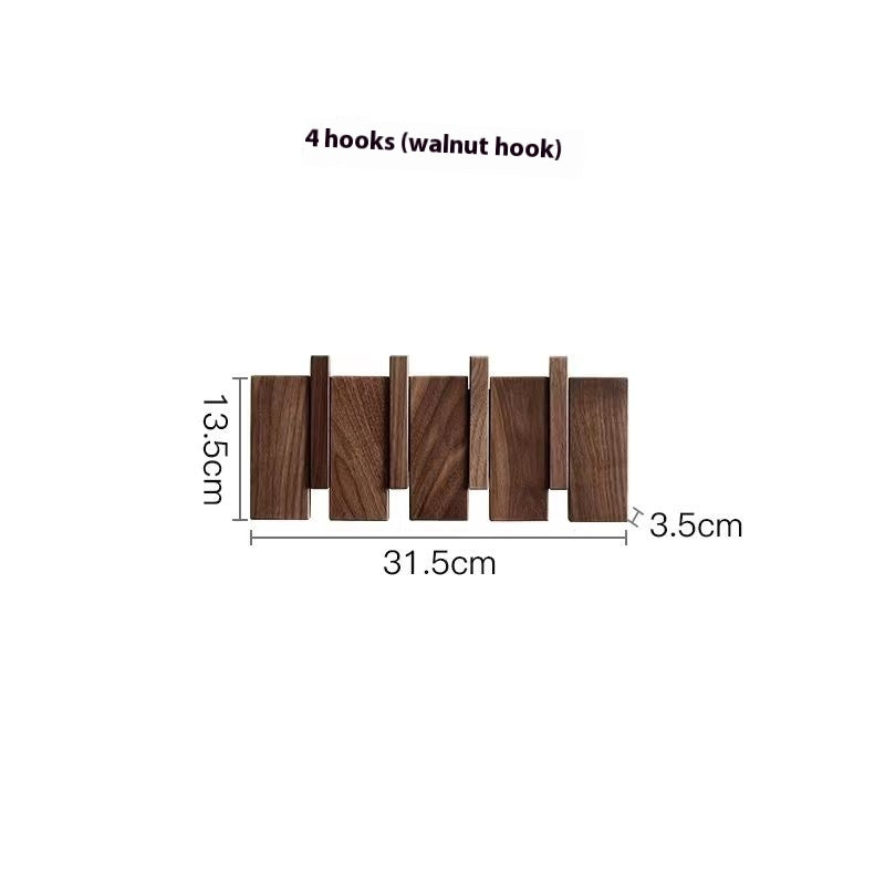 Solid Wood Wall Hook – Punch-Free Key & Clothes Hanger