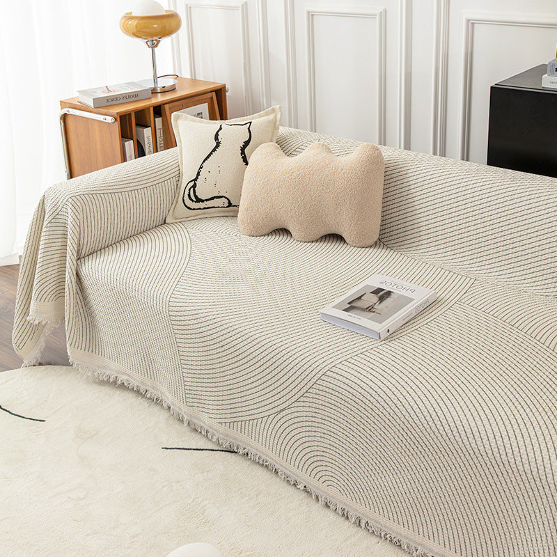 Striped Sofa Towel – Anti-Cat Scratch Multi-Function Blanket - Maple Hollow Co.