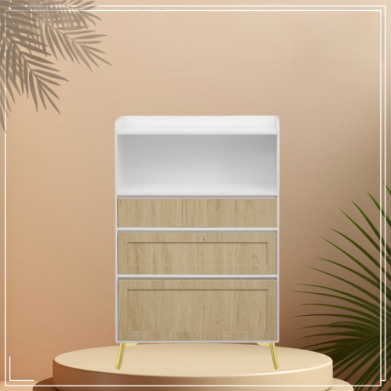 White Solid-Wood Frame 3-Drawer Storage Cabinet - Maple Hollow Co.