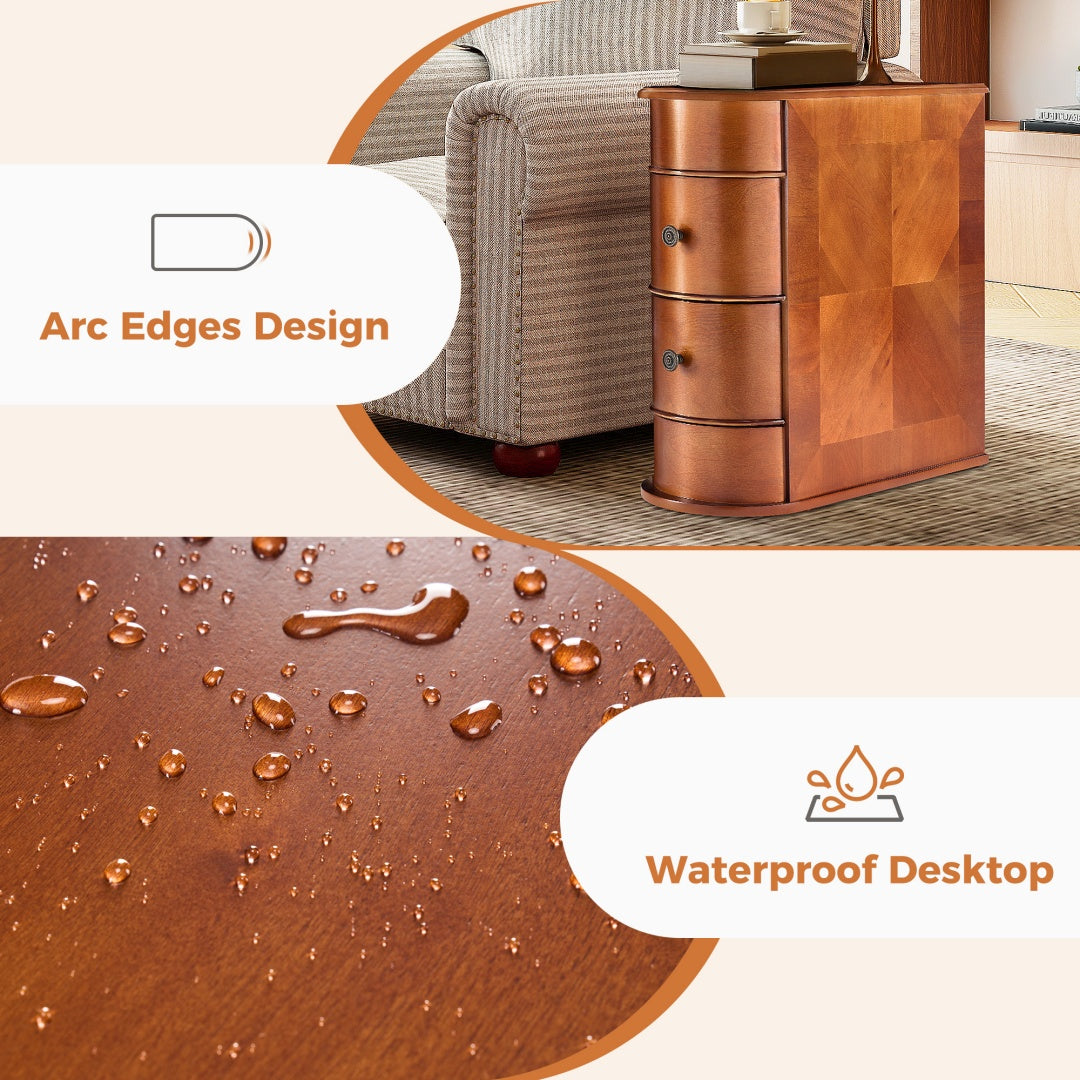 Vintage Side Table with Drawers | Bedroom Nightstand with Extra Storage - Maple Hollow Co.