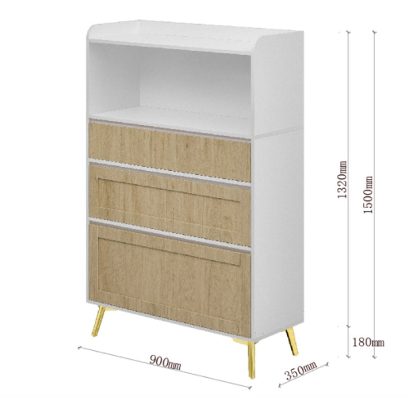 White Solid-Wood Frame 3-Drawer Storage Cabinet - Maple Hollow Co.